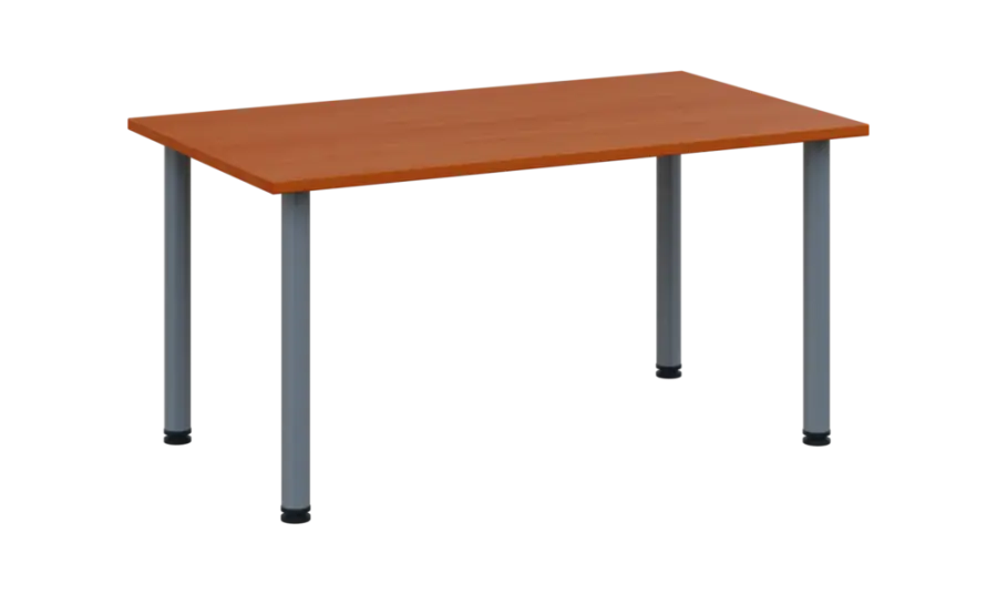 CRTR 140 jídelní stůl, kovová podnož stříbrná, deska 25 mm, 1394x800 mm, třešeň šumavská